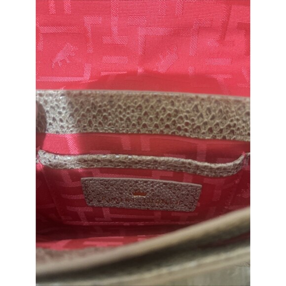 ELAINE TURNER Women's Gold Colored Leather Snakeskin Print Shoulder Handbag - Picture 8 of 13